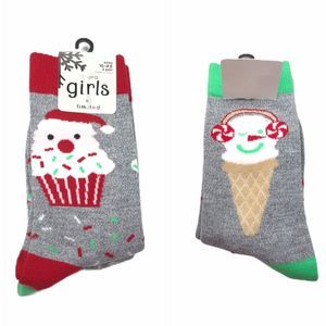 Apara Cupcake & Ice Cream Cone Crew Socks, Gray